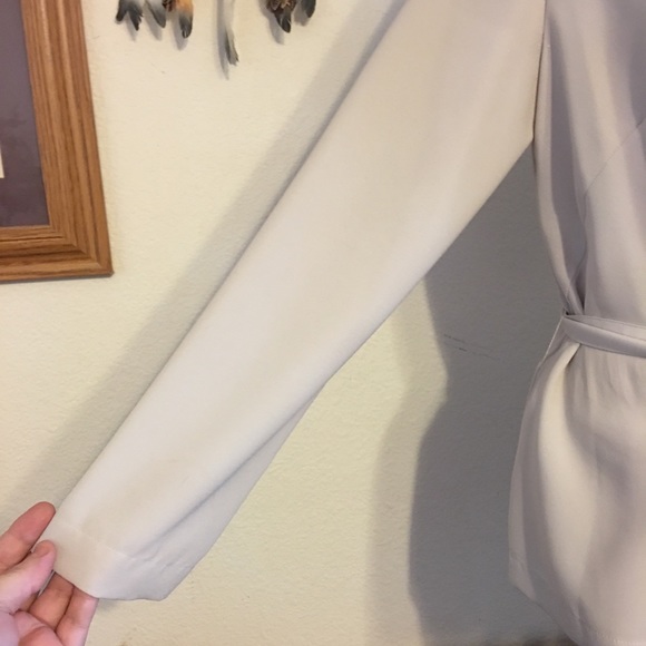 NYCC tan tie front button jacket lightweight 10 - Picture 3 of 5